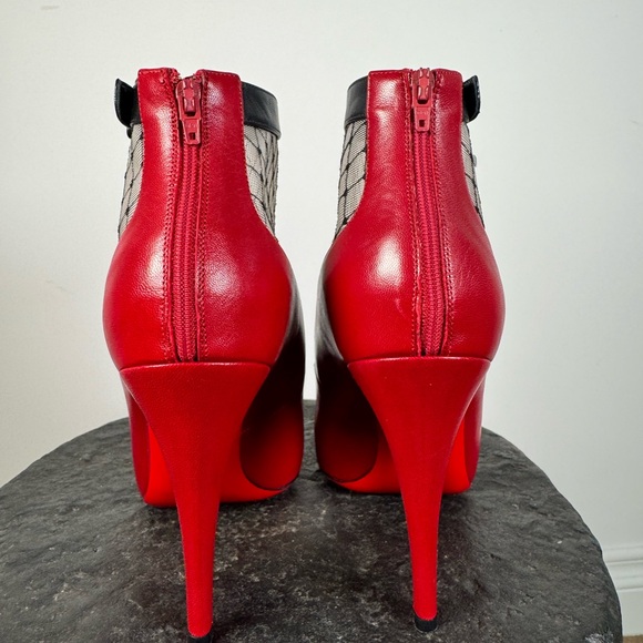 Christian Louboutin Resillisma NWT 100 KID/Resille Brode Red and Black Mesh Herl - Picture 5 of 9